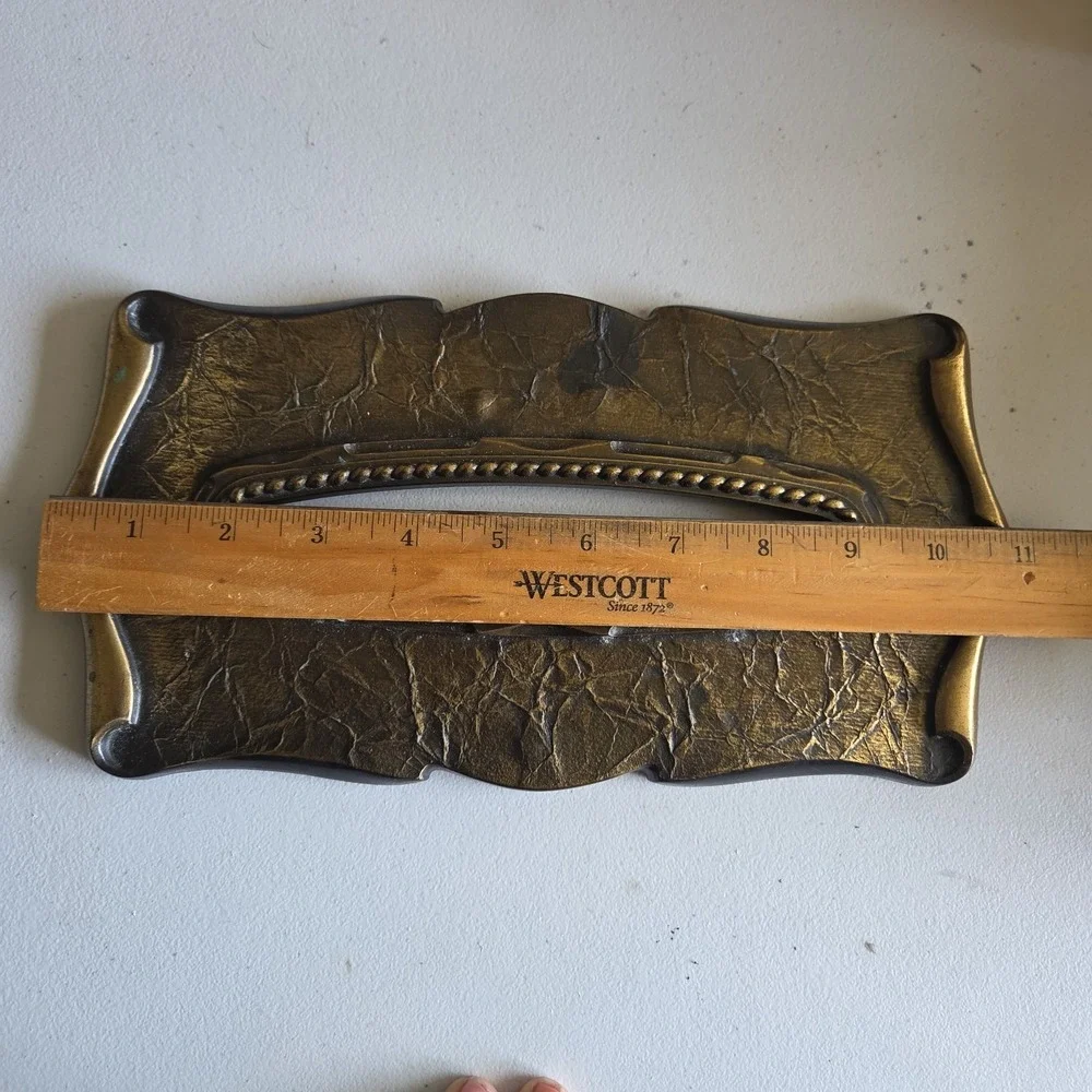 Vintage 1970s Amerock Carriage House Brass Rectangle Tissue Box Ornate